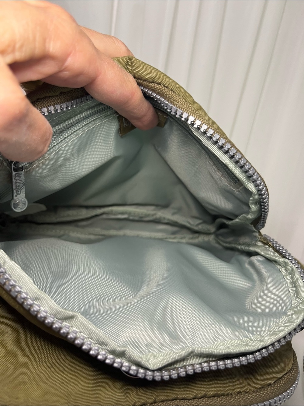 Kipling Olive Green Crossbody with Monkey Key Charm - Picture 10 of 11